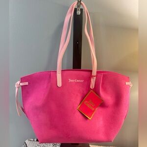 Juicy Couture pink faux suede shopper tote bag